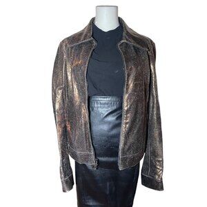 Rufo Italian Leather Gold Jacket Medium